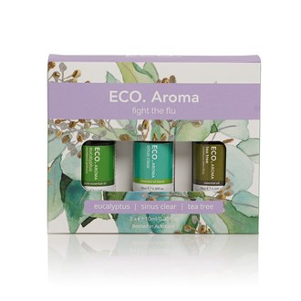 Nat Eco. Essential Oil Fight the Flu Trio (Eucalyptus, Sinus Clear, Tea Tree)
