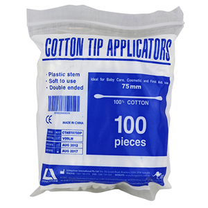 Livingstone Cotton Tip Applicator Plastic Stem - 100pk