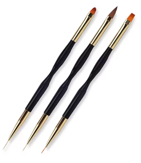 Ultra Nail Art Liner Builder Gel Brush Set - 3pk