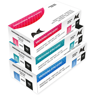 Artist Choice WHITE Nitrile Gloves Powder Free 100pk